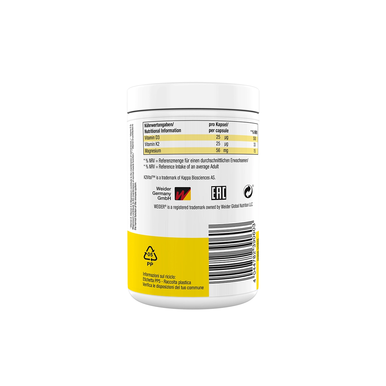 Capsule di vitamina D3/K2
