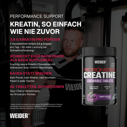 Microniseerde creatine kauwbare tabletten