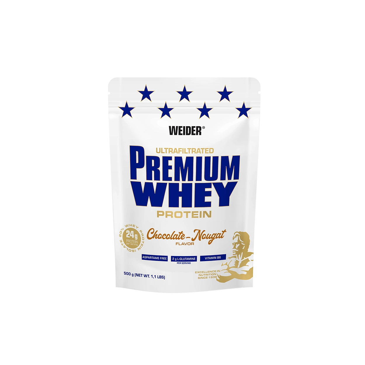 Premium Whey Chocolate-Nougat - chocolate nougat flavor protein powder by Weider